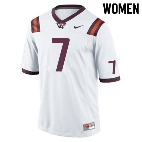 Women #7 Devon Hunter Virginia Tech Hokies College Football Jerseys Sale-Maroon